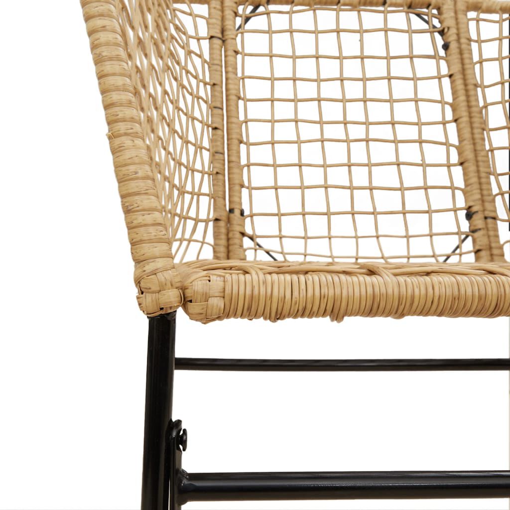 vidaXL Garden Chairs 2 pcs Brown Poly Rattan