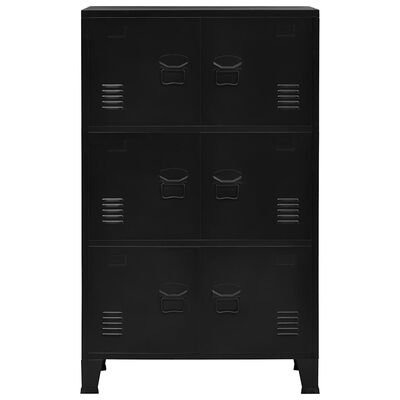 vidaXL Industrial Storage Chest Black 75x40x120 cm Steel
