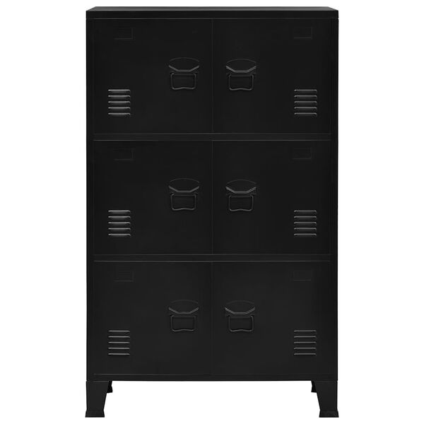 vidaXL Industrial Storage Chest Black 75x40x120 cm Steel