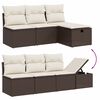 vidaXL 8 Piece Garden Sofa Set with Cushions Brown Poly Rattan