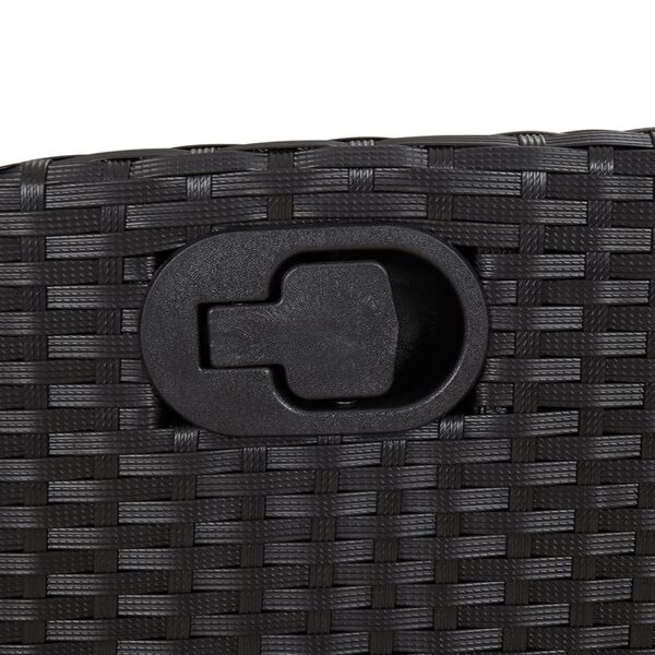 vidaXL Reclining Garden Chair with Footrest Black Poly Rattan