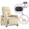 vidaXL Electric Massage Recliner Chair Cream Fabric