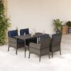 vidaXL 5 Piece Garden Dining Set with Cushions Grey Poly Rattan
