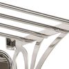vidaXL Luggage Rack with Coat Hangers & Mirror Wall Mounted Aluminium