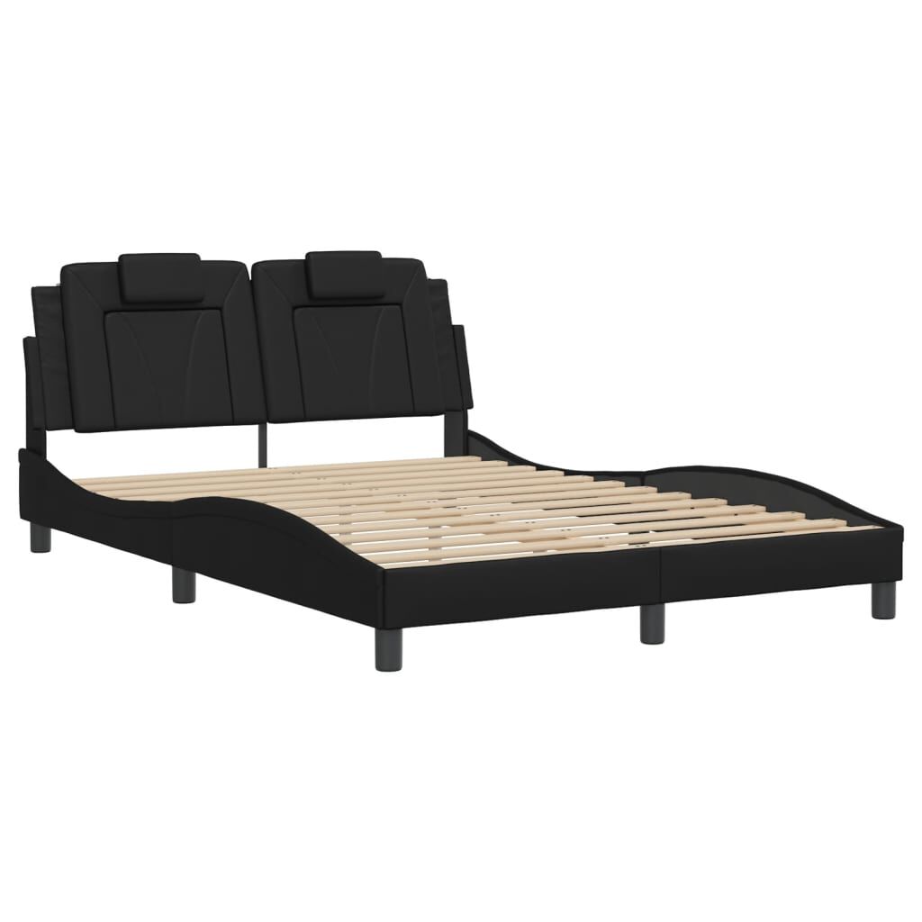 vidaXL Bed Frame without Mattress Black 137x187 cm Double Faux Leather