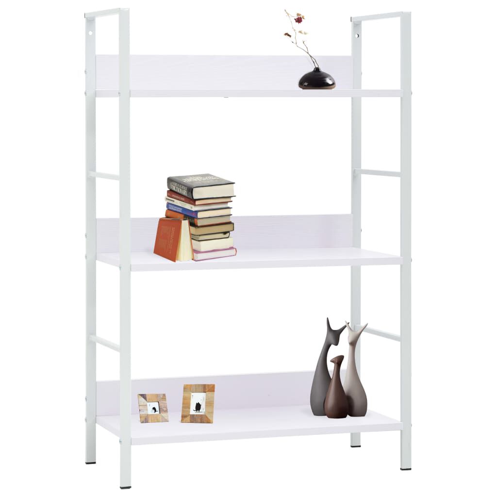 vidaXL 3-Layer Book Shelf White 60x27.6x90.5 cm Engineered Wood