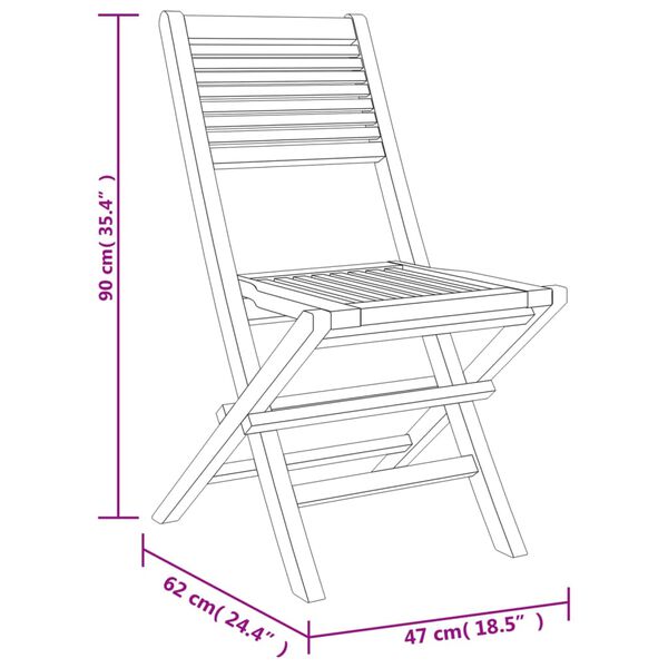 vidaXL Folding Garden Chairs 6 pcs 47x62x90 cm Solid Wood Teak