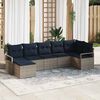 vidaXL Sofa Set 7 pcs Grey Poly Rattan