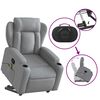 vidaXL Stand up Massage Recliner Chair Light Grey Fabric