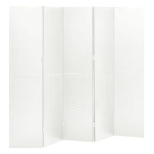 vidaXL 5-Panel Room Divider White 200x180 cm Steel