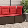 vidaXL Garden Sofa Corner with Cushions Brown Poly Rattan