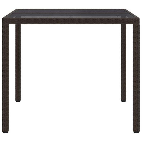 vidaXL Garden Dining Table Brown 90 x 90 x 75 cm Poly rattan