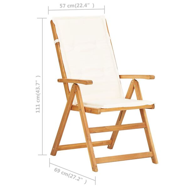vidaXL Reclining Garden Chairs 2 pcs Brown Solid Acacia Wood