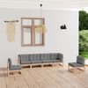 vidaXL 6 Piece Garden Lounge Set with Cushions Solid Pinewood