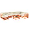 vidaXL 9 Piece Garden Sofa Set with Cushions Wax Brown Solid Wood Pine