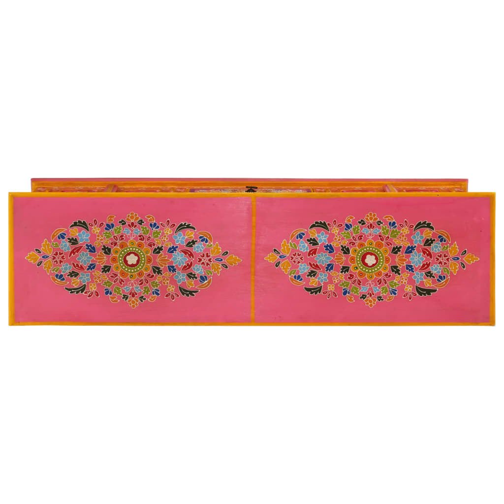 vidaXL TV Cabinet Pink 110x30x40 cm Solid Wood Mango