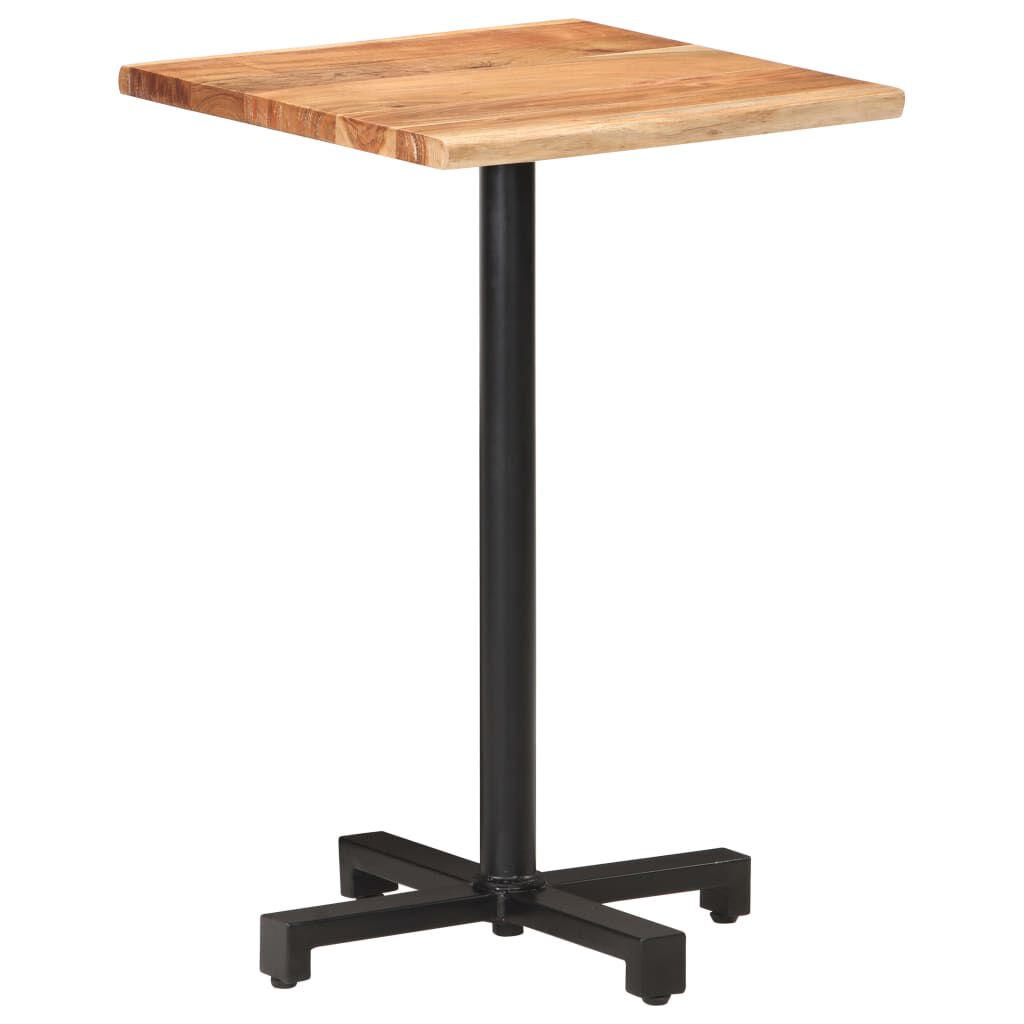 vidaXL Bistro Table with Live Edges 50x50x75 cm Solid Acacia Wood