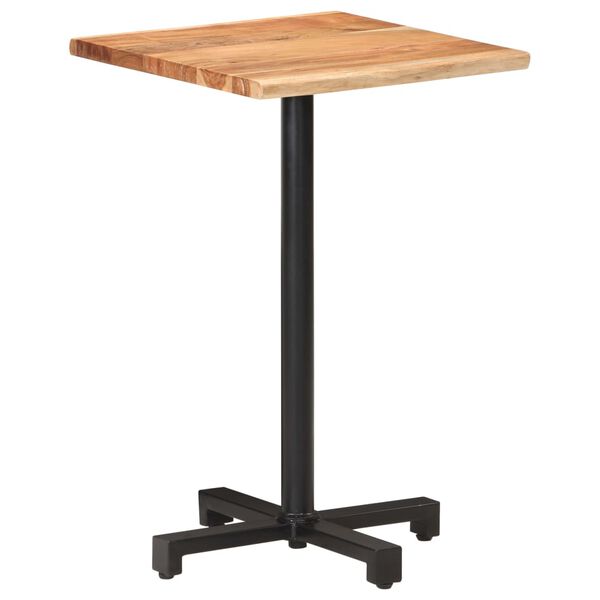 vidaXL Bistro Table with Live Edges 50x50x75 cm Solid Acacia Wood