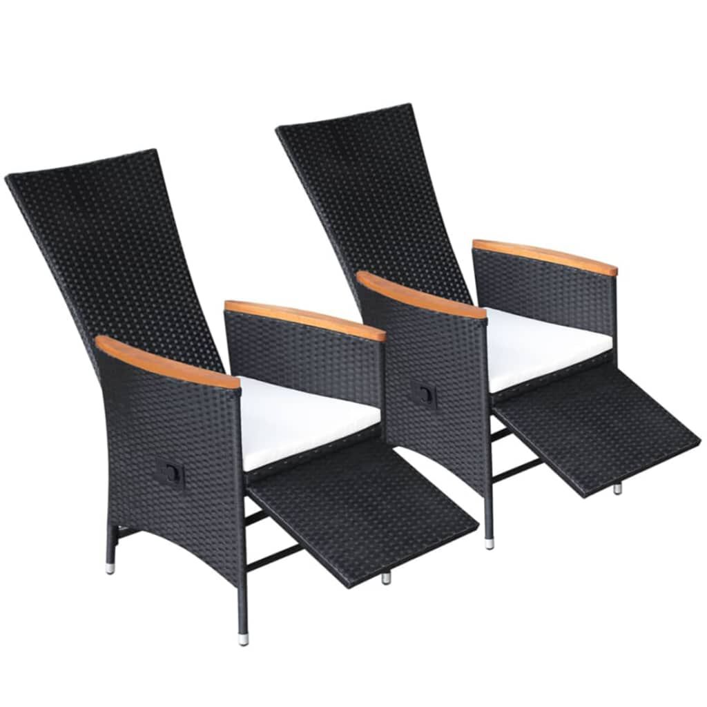 vidaXL 5 Piece Garden Dining Set Black