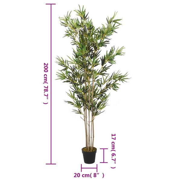 vidaXL Artificial Bamboo Tree 1380 Leaves 200 cm Green