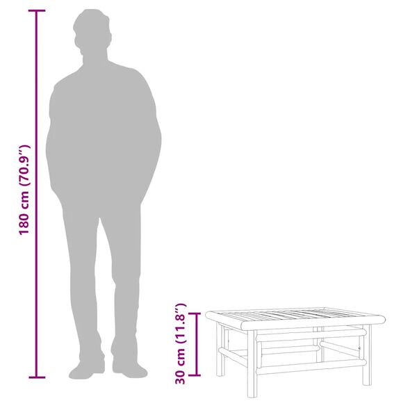 vidaXL Garden Table 65x55x30 cm Bamboo