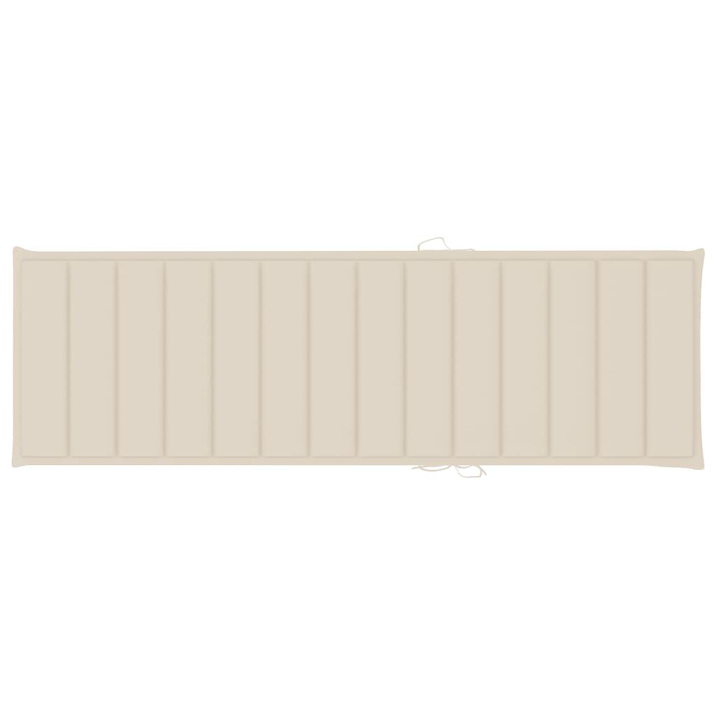 vidaXL Garden Sun Lounger with Cushion Solid Acacia Wood
