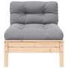 vidaXL 3 Piece Garden Lounge Set with Grey Cushions Solid Pinewood