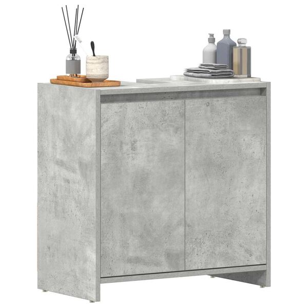 vidaXL Bathroom Cabinet Concrete Grey 60x33x61 cm Engineered Wood