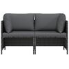 vidaXL 2-Seater Garden Sofa with Cushions Grey Poly Rattan