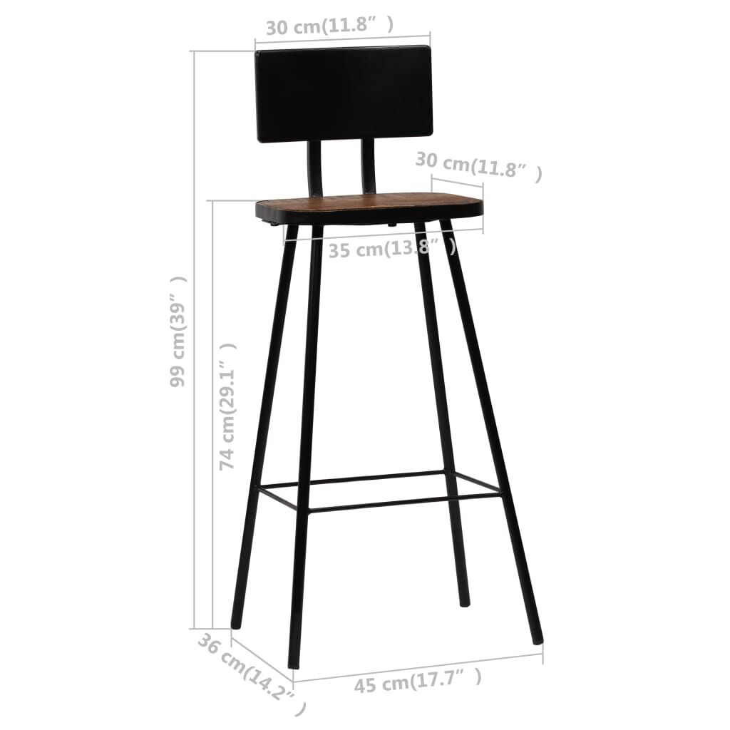 vidaXL Bar Set 3 Piece Solid Reclaimed Wood