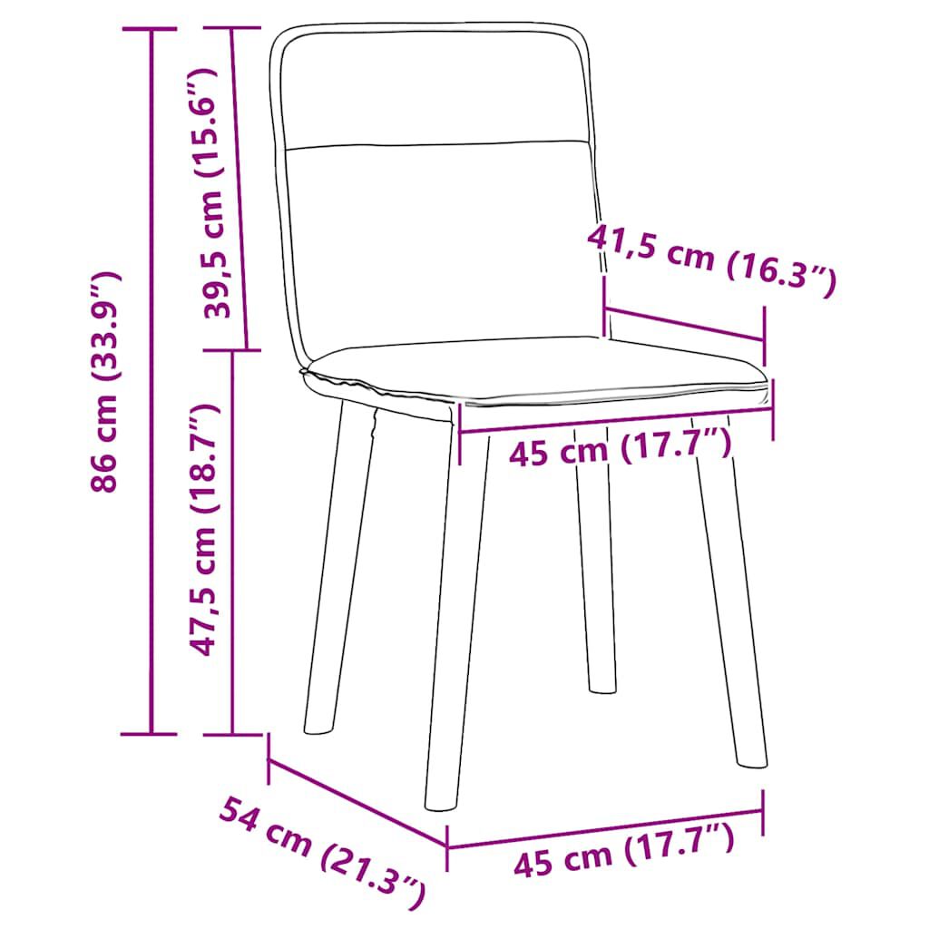 vidaXL Dining Chairs 2 pcs Dark Grey Fabric