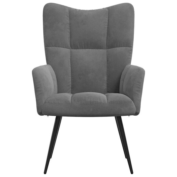vidaXL Relaxing Chair Dark Grey Velvet