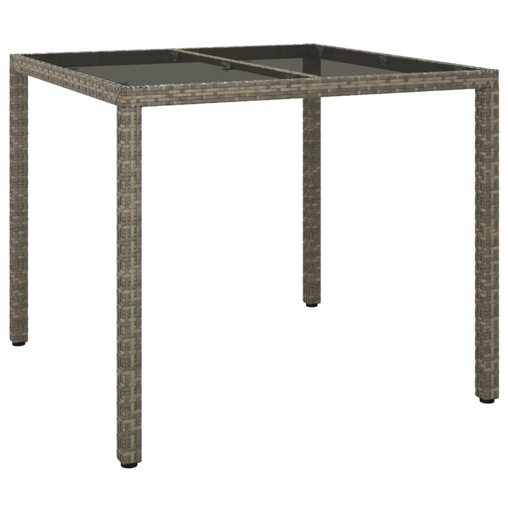 vidaXL 5 Piece Garden Dining Set with Cushions Grey Poly Rattan