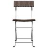 vidaXL Folding Bistro Chairs 2 pcs Brown Poly Rattan and Steel