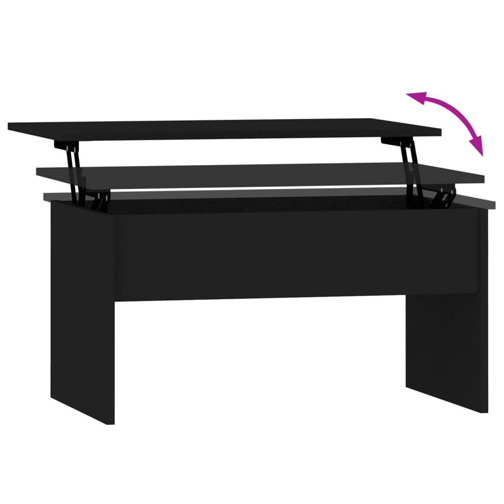 vidaXL Coffee Table Black 80x50.5x41.5 cm Engineered Wood