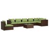vidaXL 8 Piece Garden Lounge Set with Cushions Poly Rattan Brown