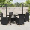vidaXL Garden Dining Set 5 pcs Black Poly Rattan