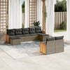 vidaXL 9 Piece Garden Sofa Set with Cushions Grey Poly Rattan