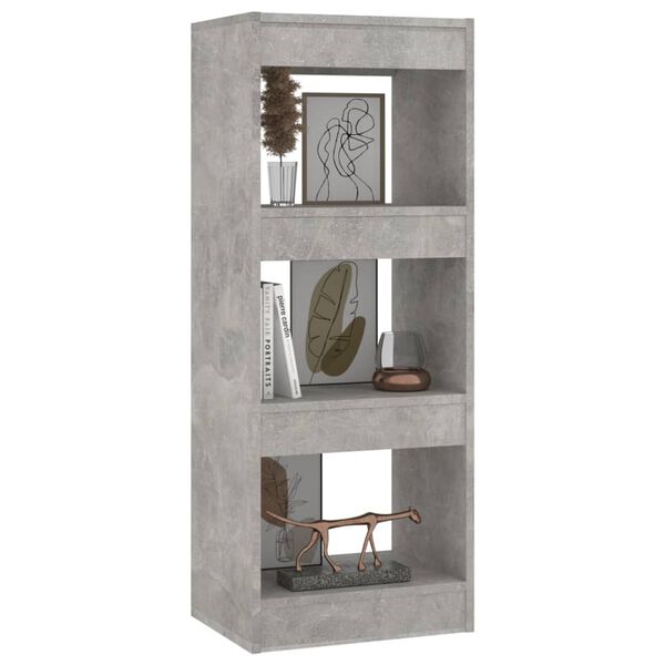 vidaXL Book Cabinet/Room Divider Concrete Grey 40x30x103 cm Engineered Wood