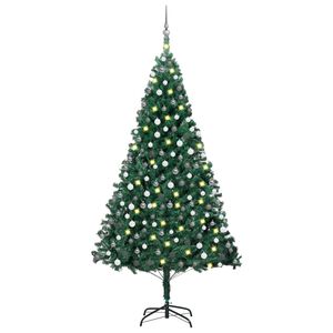 vidaXL Artificial Pre-lit Christmas Tree with Ball Set Green 240 cm