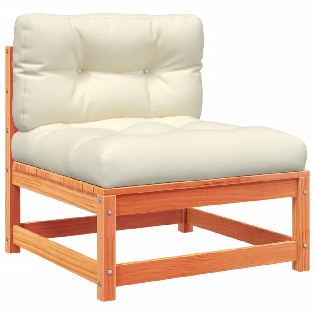 vidaXL 8 Piece Garden Sofa Set with Cushions Wax Brown Solid Wood Pine