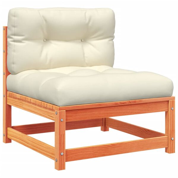 vidaXL 8 Piece Garden Sofa Set with Cushions Wax Brown Solid Wood Pine