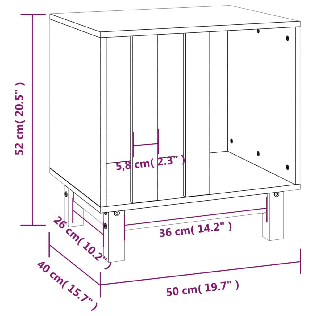vidaXL Dog House White 50x40x52 cm Solid Wood Pine