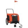vidaXL Pet Bike Trailer Orange and Black Oxford Fabric and Iron