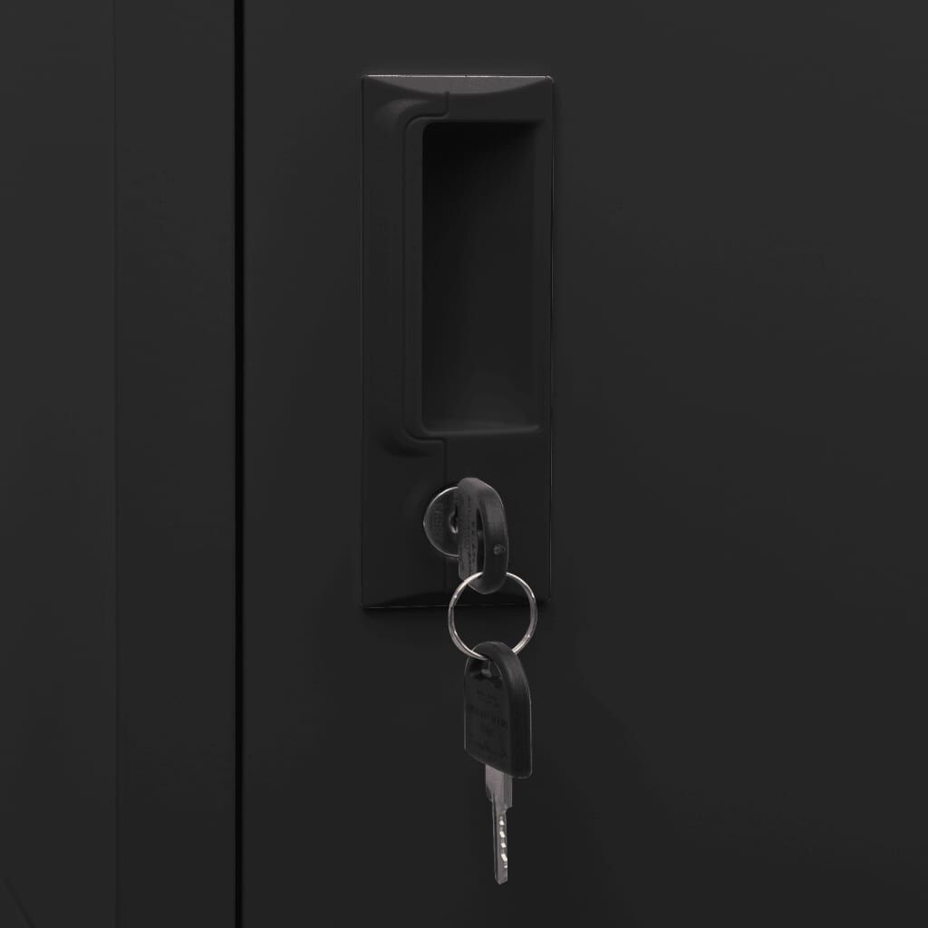 vidaXL Locker Cabinet Black 38x40x180 cm Steel
