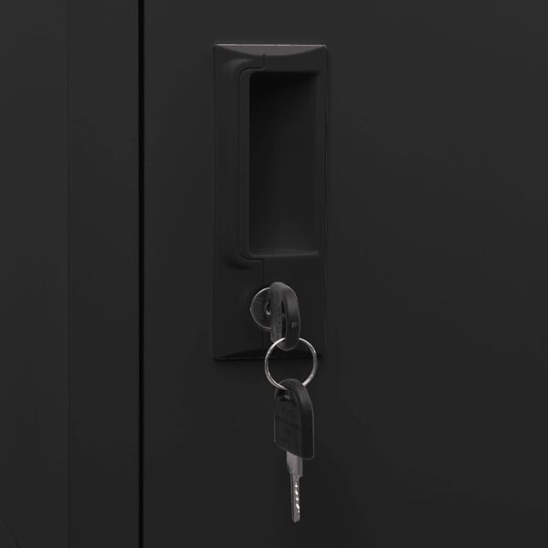 vidaXL Locker Cabinet Black 38x40x180 cm Steel