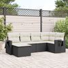 vidaXL 6 Piece Garden Sofa Set with Cushions Black Poly Rattan