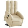 vidaXL Stand up Massage Recliner Chair Cream Fabric