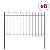 vidaXL Garden Fence 8 pcs Grey 13.6 x 1 m Powder-coated Steel