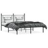 vidaXL Metal Bed Frame without Mattress with Headboard Black 150x200cm